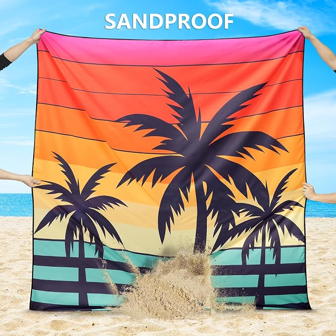 HIHOHO Beach Blanket Waterproof Sandproof Extra Large Beach Mat 79" X - Image 3