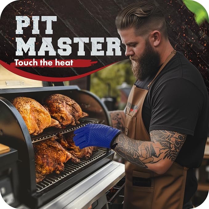 KITCHEN PERFECTION XL Silicone Smoker Oven Gloves-Extreme Heat Resistant BBQ - Image 3