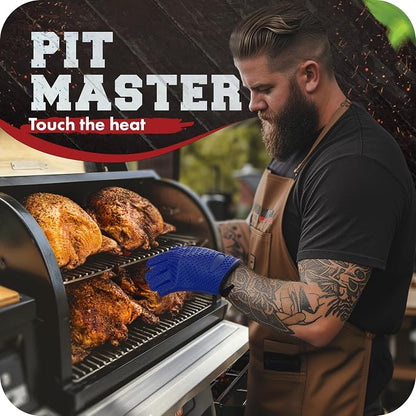 KITCHEN PERFECTION S Silicone Smoker Oven Gloves -Extreme Heat Resistant BBQ - Image 3