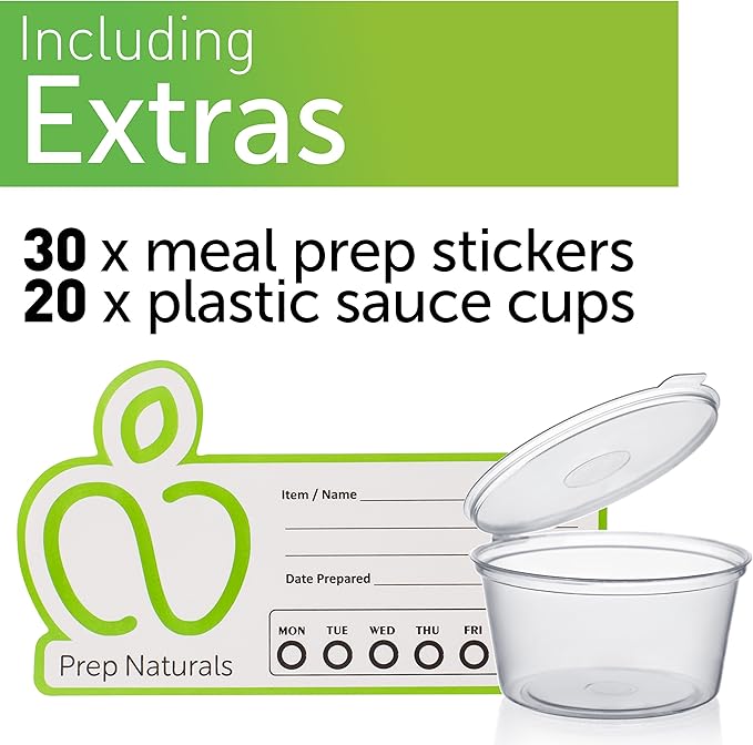 PrepNaturals 4 Pack 34 Oz Glass Meal Prep Containers - Image 3