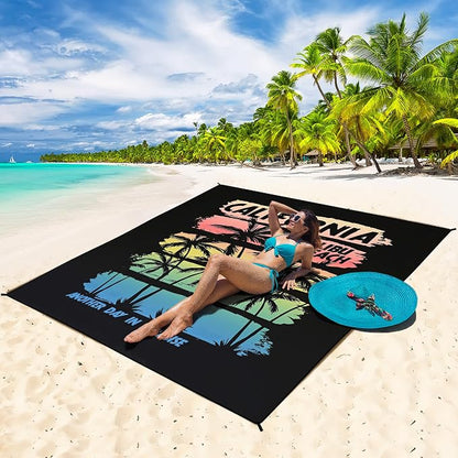 HIHOHO Beach Blanket Waterproof Sandproof Extra Large Beach Mat 79" X - Image 5