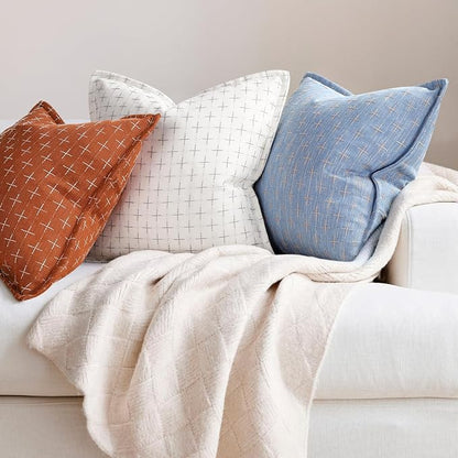 ZWJD Pillow Covers 26x26 Set of 2 Soft Polyester Textured Pillow Covers - Image 6