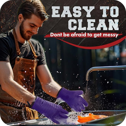 KITCHEN PERFECTION XL Silicone Smoker Oven Gloves -Extreme Heat Resistant BBQ - Image 7
