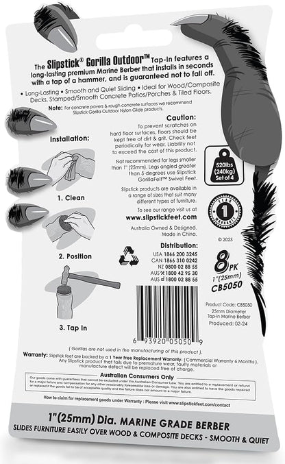 Gorilla Outdoor 1 inch Furniture Feet Floor Protectors/Weatherproof Berber - Image 6