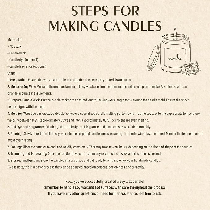 Soy Wax Flakes, Waxcanpy Natural Candle Wax, Organic Soy Wax for Candle Making from Farm, No Additives, Harmless and Pure (2lb)