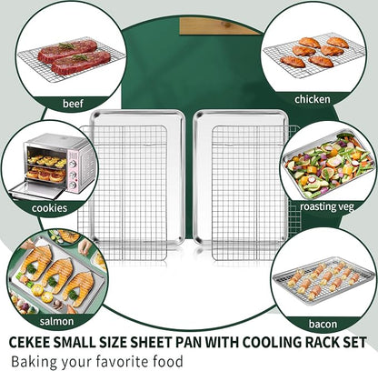 CEKEE 4 PCs Small Baking Sheet - Image 5