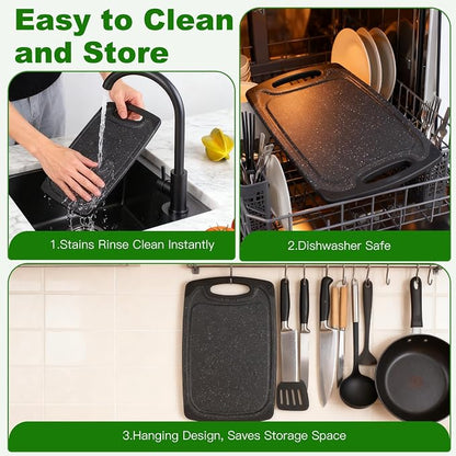 Cutting Boards Set, 15.7"×9.4" & 12.5"×7.7" Plastic Chopping Board Set - Image 6