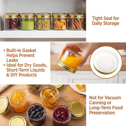QAPPDA 4oz Glass Jars With Lids, Small Mason Jars Wide Mouth, Mini Canning Jars - Image 4