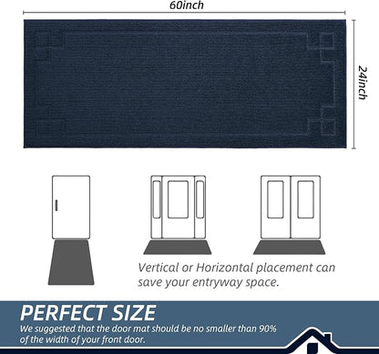 BEQHAUSE Door Mat 24" x 60", Non-Slip Door Mats Indoor Entryway Rugs Washable - Image 2