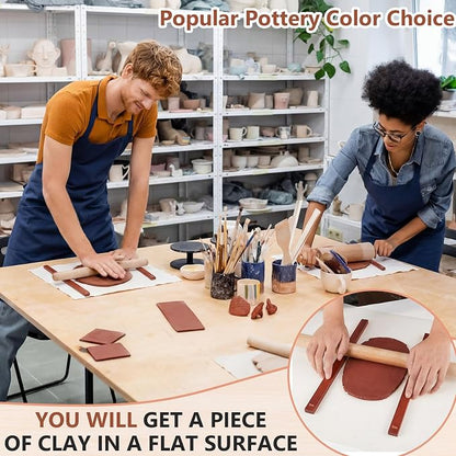 Sasylvia 10 Pcs Pottery Rolling Pin Guides Wood Teaching Rolling Mud Stick - Image 4