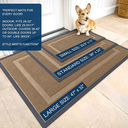 OLANLY Front Door Mat Indoor Outdoor Entrance, Waterproof All-Season, - Image 3