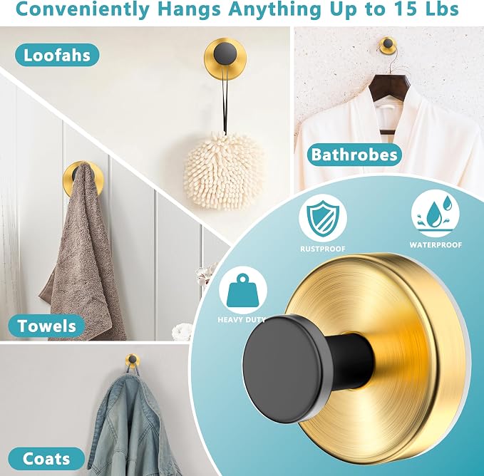 Suction Cup Hooks for Shower, Wreath Hanger for Front Door, Removable No Drill - Image 2
