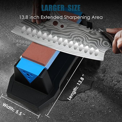 Large Knife Sharpening Stone, Tri-Stone Knife Sharpener, 3 Sides Grit - Image 2