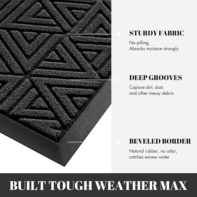 Yimobra Large Door Mat 47x24, All-Weather Waterproof Non-Slip Welcome Matt - Image 4