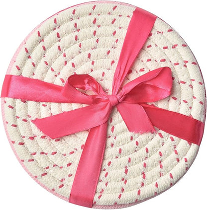 Kitchen Potholders Set Trivets Set 100% Pure Cotton Thread Weave Hot Pot - Image 5