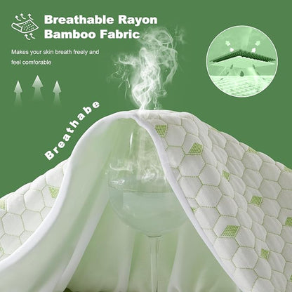 Waterproof Mattress Protector, Twin Size Mattress Pad Fitted 6"-15" Deep Pocket - Image 4