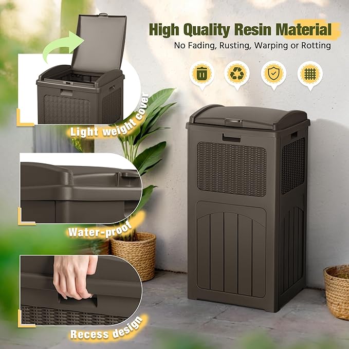 Devoko 33 Gallon Outdoor Trash Can - Image 2