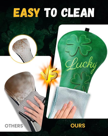 Golf Headcovers Golf Club Head Covers Four Leaf Clover Good Luck Charm - Image 8