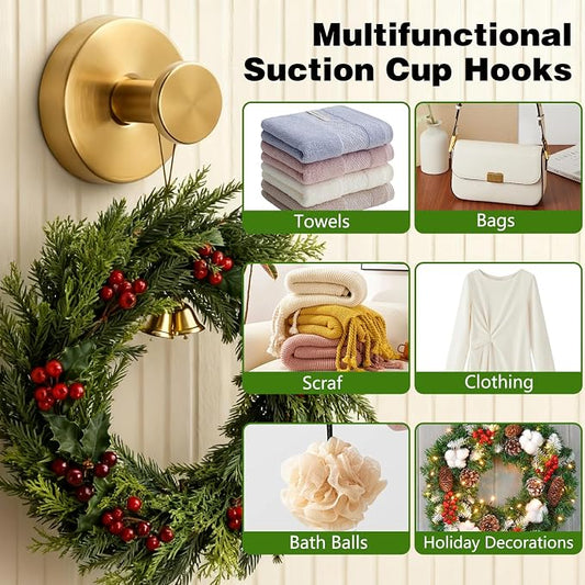 Suction Cup Hooks for Wreaths on Glass, 2025 New No Drill Suction Cup Hooks - Image 2