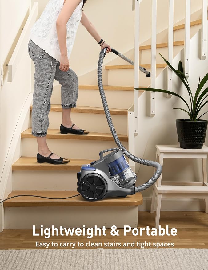 1700W Canister Vacuum Cleaner, 32Kpa Bagless Vacuum Cleaner, 2 Anti-Allergen - Image 7
