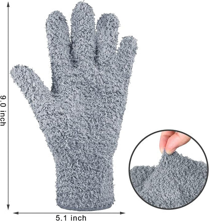 Bencailor 4 Pairs Microfiber Dusting Gloves Washable Reusable Cleaning Gloves - Image 3