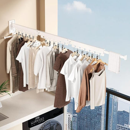 Wall Mounted Collapsible Clothes Drying Rack, Durable Space-Saving Laundry - Image 3
