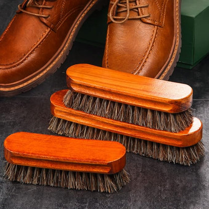 4 Pcs Horsehair Shine Shoes Brush Kit Polish Dauber Applicators Cleaning - Image 6