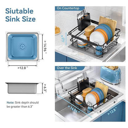 Over the Sink Dish Drying Rack, In Sink Dish Drying Racks, Expandable Dish Rack - Image 8
