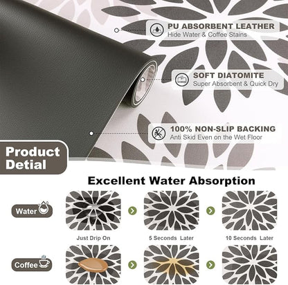 Findosom Floral Dish Drying Mat, Cuttable Drying Mat - Image 3