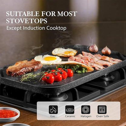 SENSARTE Nonstick Griddle Grill Pan, Pro-Grid Reversible Grill & Griddle Pan - Image 3