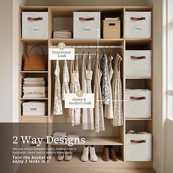 DECOMOMO Storage Cubes, Fabric Organizer Bins - Image 4