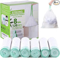 8 Gallon Trash Bag 120 Count, Unscented Strong Drawstring Garbage Bag Fit 30 Litter Trash Can, for Kitchen, Bathroom, Bedroom, Office ( Green )
