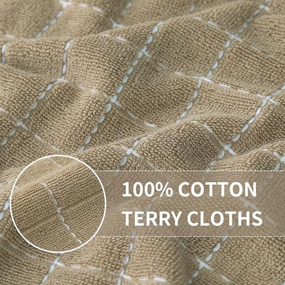 Homaxy 100% Cotton Terry Kitchen Towels, Checkered Designed, Soft and Super - Image 2