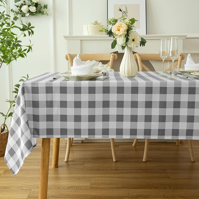 Waterproof Checkered Tablecloth Fabric by Essifunia