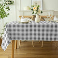 Classic Gingham Tablecloth Fabric - Oblong 58x120 Water Resistant Chequered Pattern Table Cloth for Indoor/Outdoor Use - Tabletop Cover for Birthday, Picnics, Gardens, and Parties
