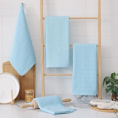 Homaxy 100% Cotton Terry Kitchen Towels, Checkered Designed, Soft and Super - Image 7