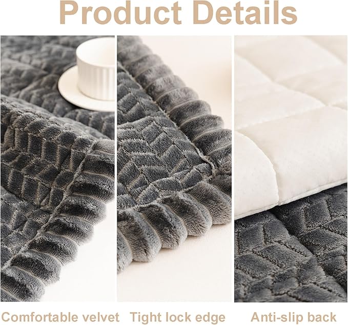Mivnue Pet Couch Cover Protector Sofa Covers for Pets Washable Non Slip Couches and Sofas Dog Mat (Dark Grey, 27.6" x 59.1")