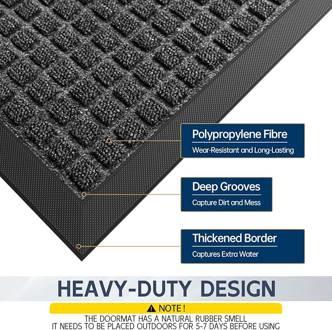 Indoor Outdoor Front Door Mats, Garage Entrance, Stain and Fade Resistant - Image 5
