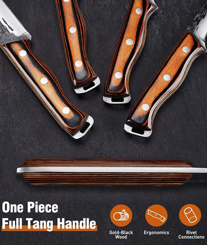 Naitesen 7PCS Hand Forged Butcher Knife and Kitchen Knife 2 in 1 Set - Image 6