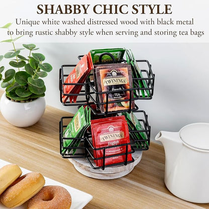MyGift 8 Compartment Tea Bag Organizer Carousel, Coffee Station Storage Caddy - Image 3