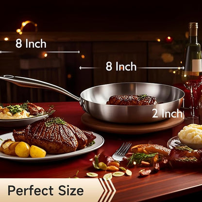 LOLYKITCH 8 Inch Tri-ply Stainless Steel Frying Pan - Image 6