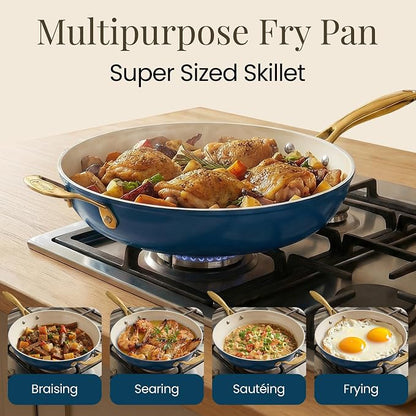 Gotham Steel 14 Inch Non Stick Frying Pans, Family Sized Non Stick Skillet - Image 4