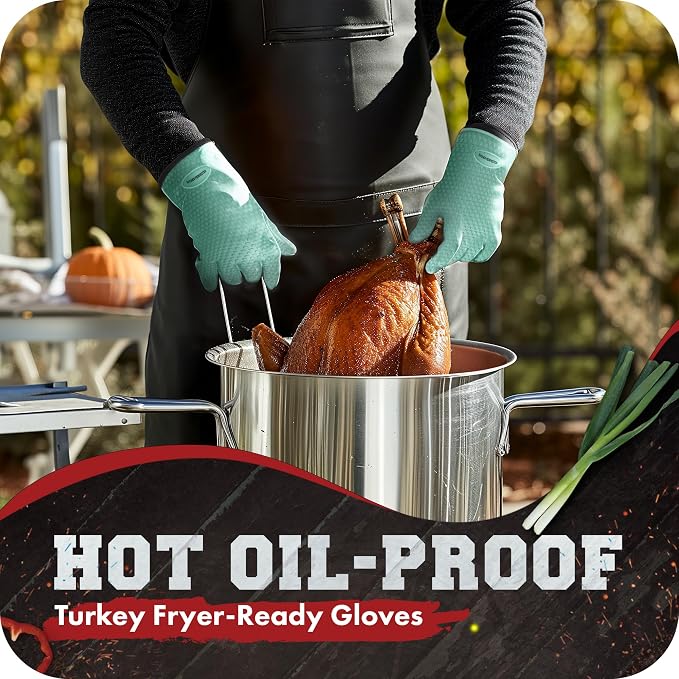 KITCHEN PERFECTION Silicone Smoker Oven Gloves -Extreme Heat Resistant BBQ - Image 5