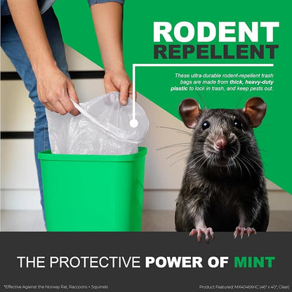 Mint-X MintFlex Rodent Repellent Trash Bags, Tall Kitchen Drawstring Bags - Image 3