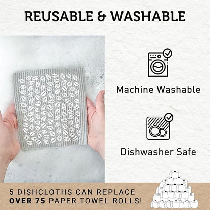 Nordhus Design Swedish Dishcloths, 5 Cloths, Made in Sweden - Image 3