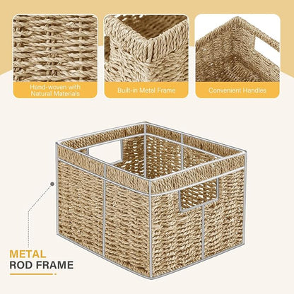 Seagrass Wicker Basket, Decorative Woven Baskets - Image 5