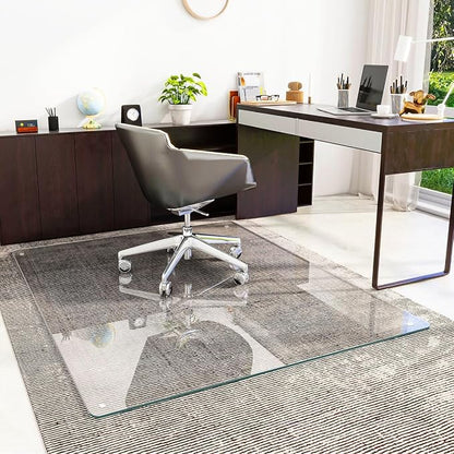46" x 55" Glass Chair Mat, Heavy Duty Hard Floor Mat - Image 2