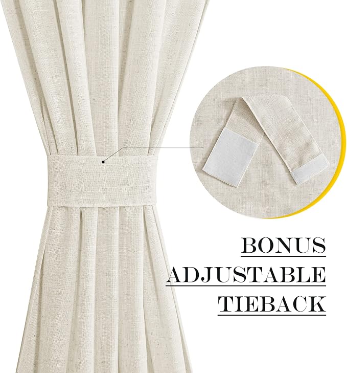 NICETOWN Linen Blend Small Window Curtains - Image 4