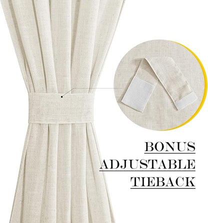 NICETOWN Linen Blend Small Window Curtains - Image 4