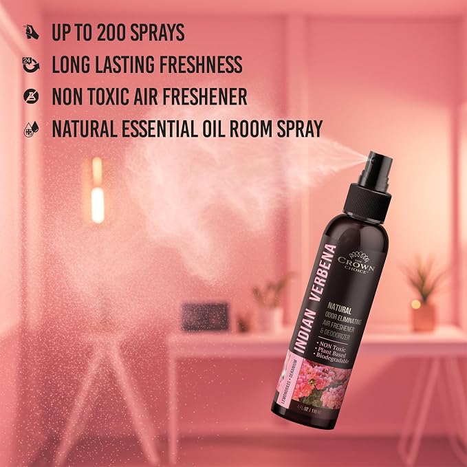 Non-Toxic Odor Eliminator, Natural Geranium & Lemongrass Air Freshener Spray - Image 7